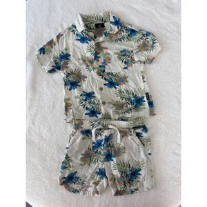 Volcom Toddler Boy's Shirt and Pant Hawaiian Set 3T